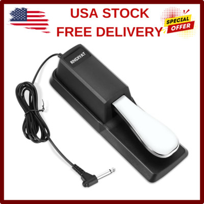 Sustain Pedal for Keyboard Universal, Premium Piano Pedal for Keyboard