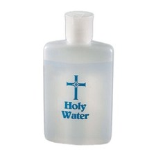 4 oz Plastic Container for Holy Water, Empty Bottle, Blue Print, 1 Piece