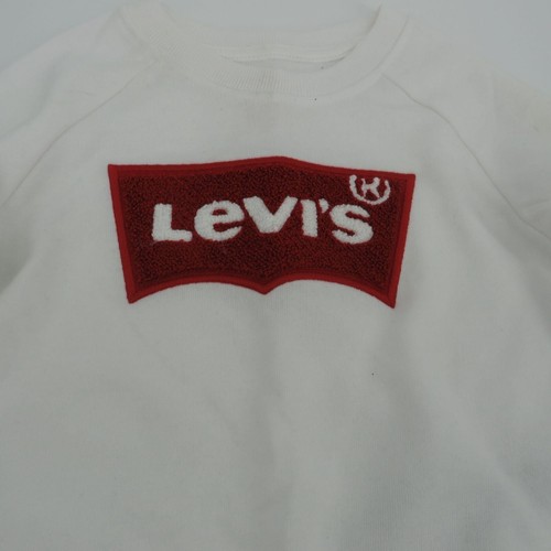 Levi's Girls White Fleece Crewneck Sweatshirt 6x NWT $42 - Picture 2 of 4