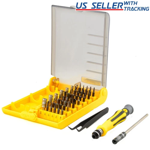 45pc Security Bit Set Torx Star Tamperproof Hex Triwing Precision Tool Kit