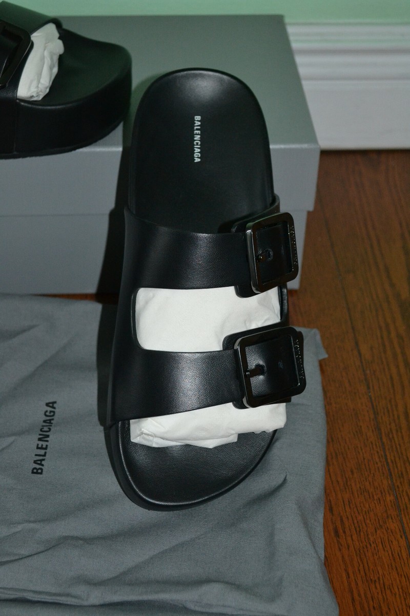 NIB $750 Balenciaga Mallorca Buckle Flat Platform Leather
