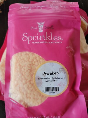PINK ZEBRA WAX SPRINKLES IN FACTORY SEALED BAG 3.75OZ NEW! Awaken