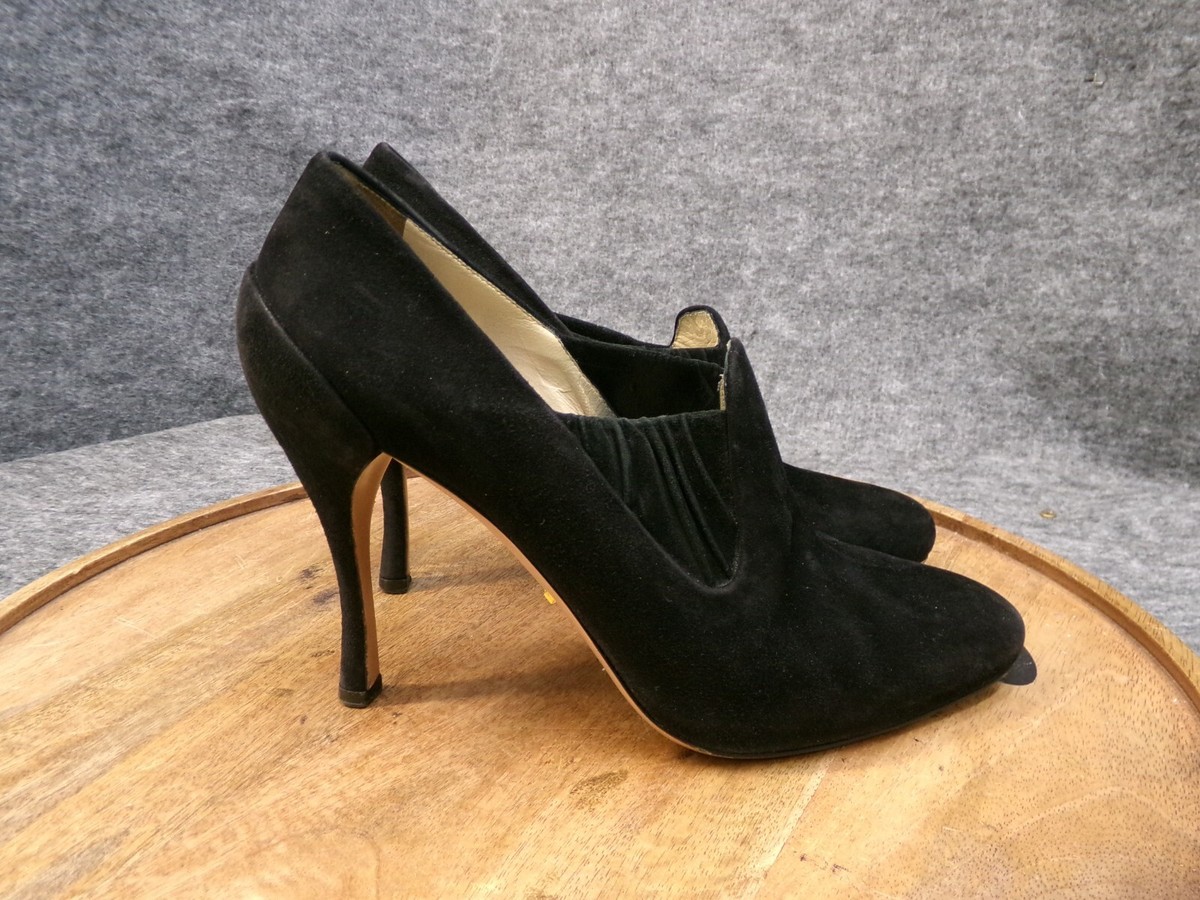 靴 Prada Suede Leather Heels Prada Women Black Suede Leather Pumps Closed Toe Stilleto Heel