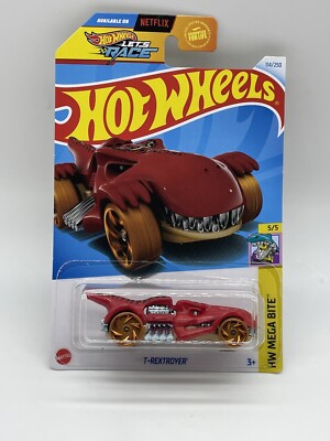 2024 Hot Wheels T-Rextroyer 5/5 HW Mega Bite 114/250 NEW Netflix Let s Race