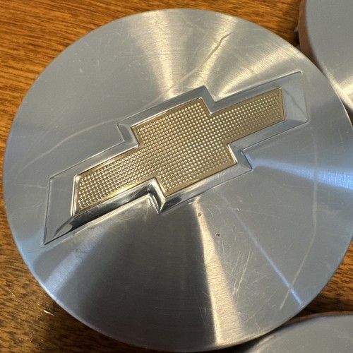 Chevy CENTER HUB CAPS BRUSHED Tahoe Suburban Silverado 2014-2017 3.25" 83mm 4pcs - Picture 4 of 6