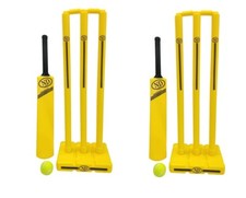 Kinder Spa&szlig; Spielen Kunststoff Cricket Set Junior Wicket St&uuml;mpfe Indoor Outdoor Garten x2