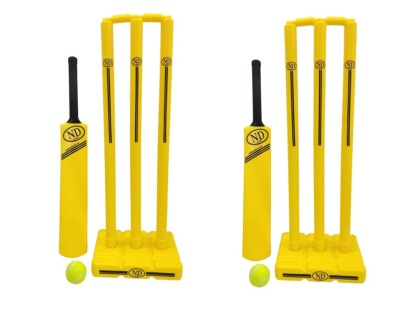 Kinder Spaß Spielen Kunststoff Cricket Set Junior Wicket Stümpfe Indoor Outdoor Garten x2