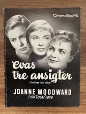The Three Faces of Eve Joanne Woodward Wayne 1957 Danish Movie Program