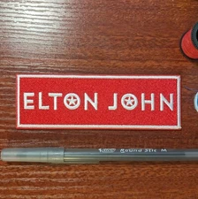 Elton John Patch Classic Rock Music Rocket Man Embroidered Iron On 1.5x4.5"
