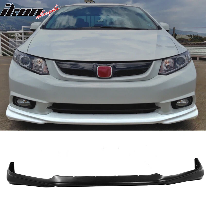 Fits 12 Honda Civic 4Dr Sedan USDM MD Style Front Bumper Lip - PU
