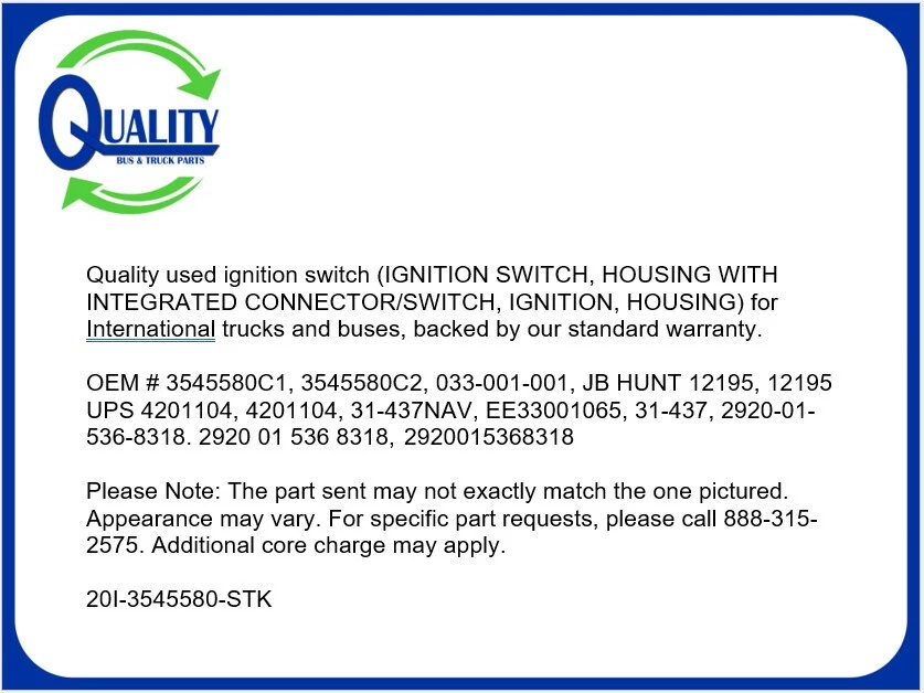 Interruptor de encendido internacional CON llave - 3545580C1 3545580C2 033-001-001 4201104 Foto 3 de 4