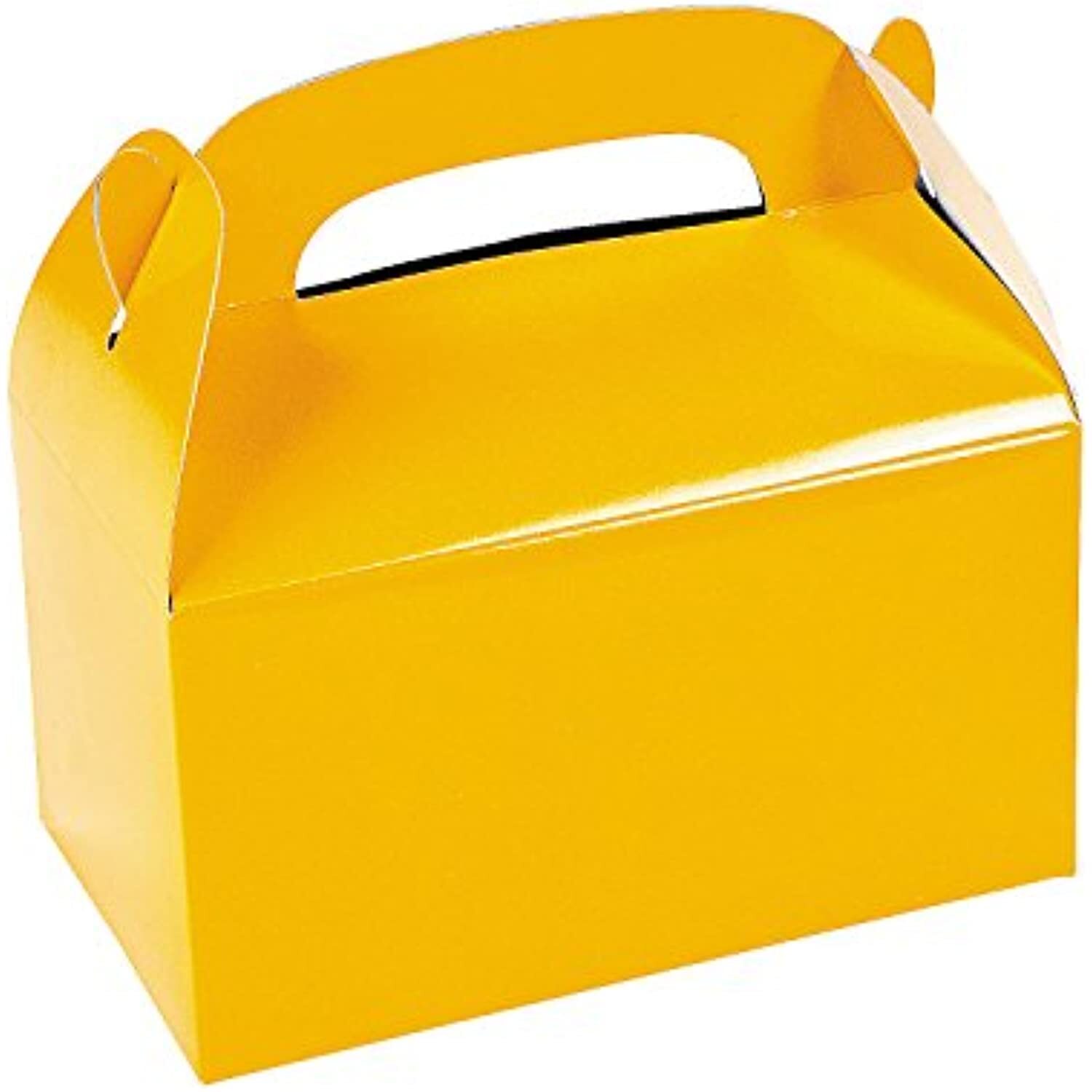 Yellow Treat Favor Boxes with Handles - Set of 12 - Birthday, Event and Party