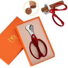 Red Cigar Cutter Double Blades Knife Scissors Stainless Steel Tobacco Tool Gift