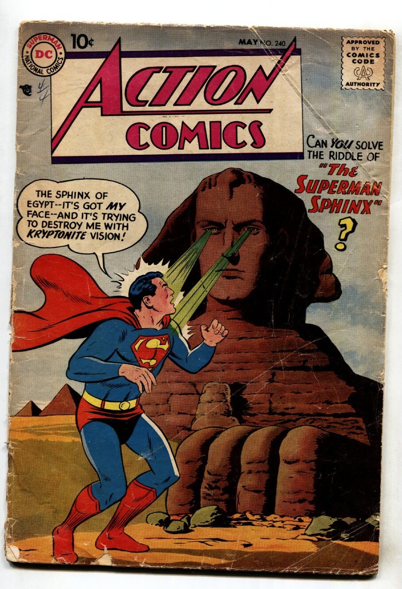 ACTION COMICS #240-- comic book-- DC --SUPERMAN --1958 --SPHINX