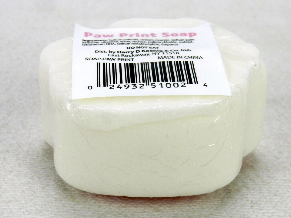 Jabón de baño con estampado de patas para niños, 3 OZ, blanco con almohadillas rosas, Kingsley para niños Foto 4 de 4