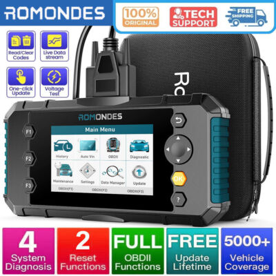 ROMONDES RD3000 OBD2 Scanner Car ABS SRS TCM Check EPB & Oil Reset Diagnostic