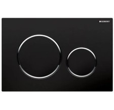 Geberit 115.882.KM.1 Sigma 20 Dual Flush 1.6 /.8 GPF Actuator Plate Black/Chrome