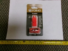 Fox 40 Classic CMG Safety 3-Chamber Pealess Whistle + Lanyard, ORANGE