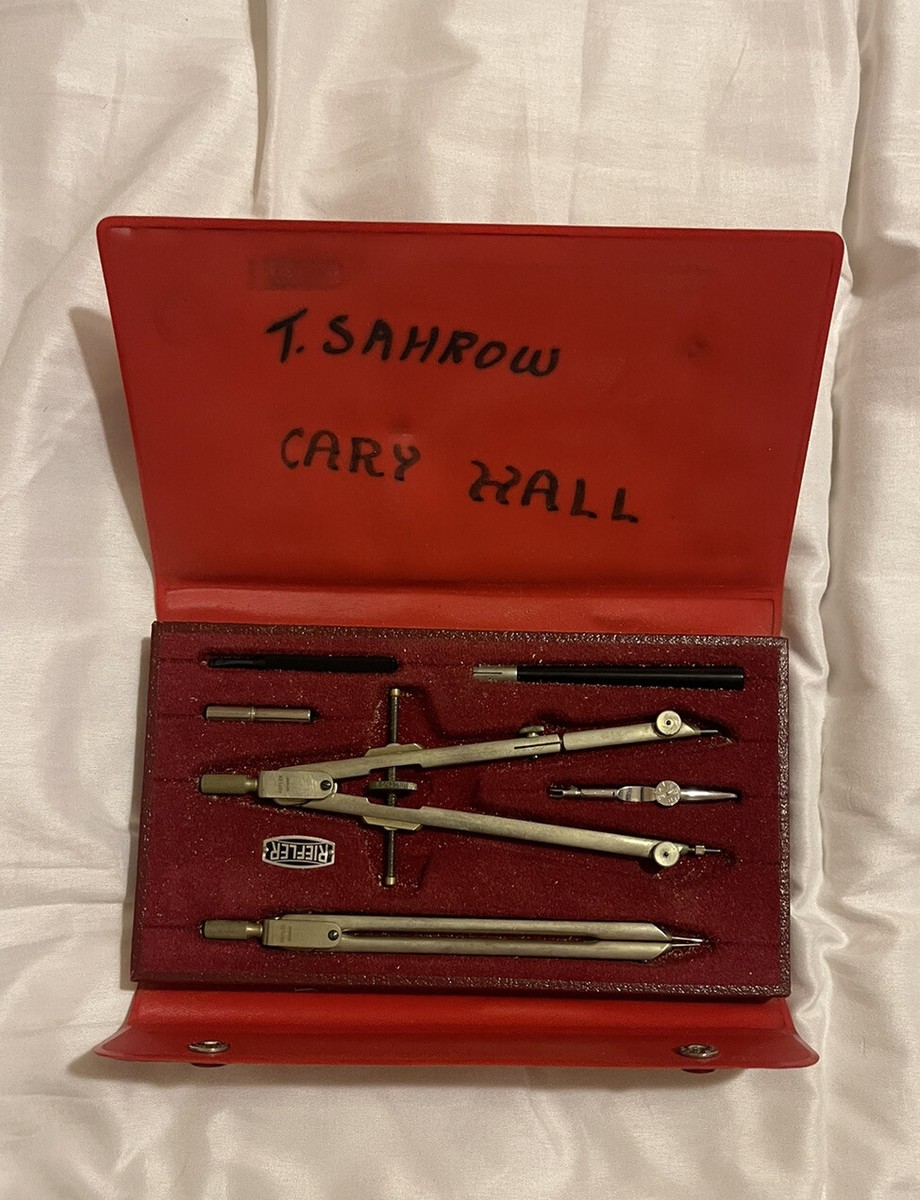 RIEFLER Germany Vintage Drafting Tool Protractor Compass Set in