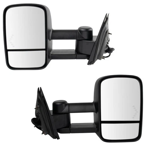 Towing Mirror Power Heated Red Chevron Signal Pair Set for Chevy GMC Pickup New