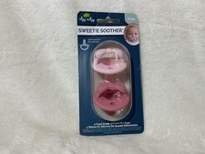Itzy Ritzy Sweetie Soother Pacifier Set of 2 - Silicone Newborn Pacifiers Pink