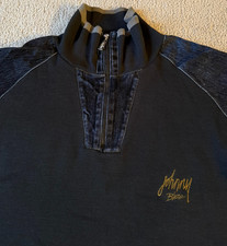 VTG Y2K Johnny Blaze Men's Black Embroidered Quarter Zip Sweatshirt - Size XXL