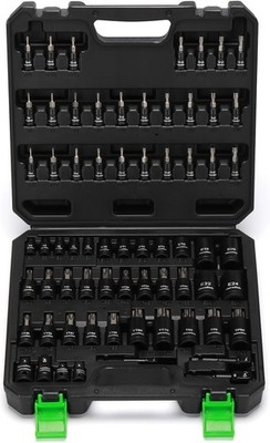 67-Piece Master Torx Bit Socket and External Torx Socket Set, 1/4'', 3/8'' and ...