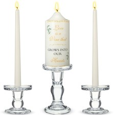 3 Unity Candles with Candle Holder for Wedding Unity Candle Set Include 1 Pil...