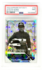 2023 Topps Chrome Sapphire Ayrton Senna /15 PSA 10 (1ST YR) Black White #198 F1