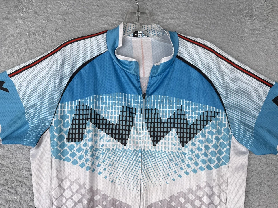Camiseta deportiva de ciclismo Northwave para hombre XL azul blanco cremallera completa manga corta bicicleta carretera Foto 4 de 4
