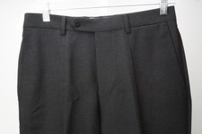 Burberry London Black Woven 100 Wool Mens Dress Pants Trousers Sz 44 NEW