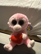 Ty Beanie Babies Pinkys “Julep” the Pink Monkey w/ Tag Protector Plush Toy