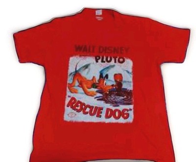 Walt Disney Pluto Rescue Dog XXL T Shirt Red NEW FREE SHIPPING 