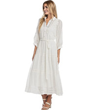 NEW KAREN KABE IVORY WHITE BELTED MIDI DRESS SIZE XL $148