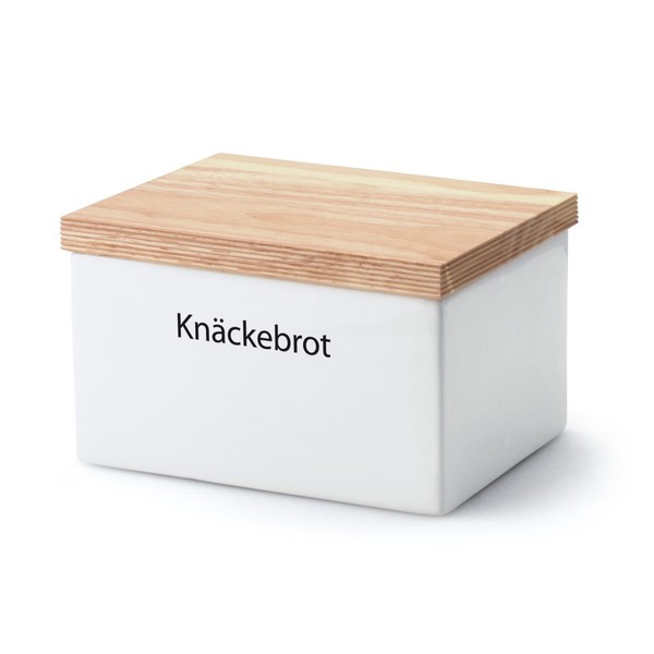 Continenta Vorratsdose Mit Holzdeckel 17,5 X 13,5 X 11 Cm KnäCkebrotbox-image