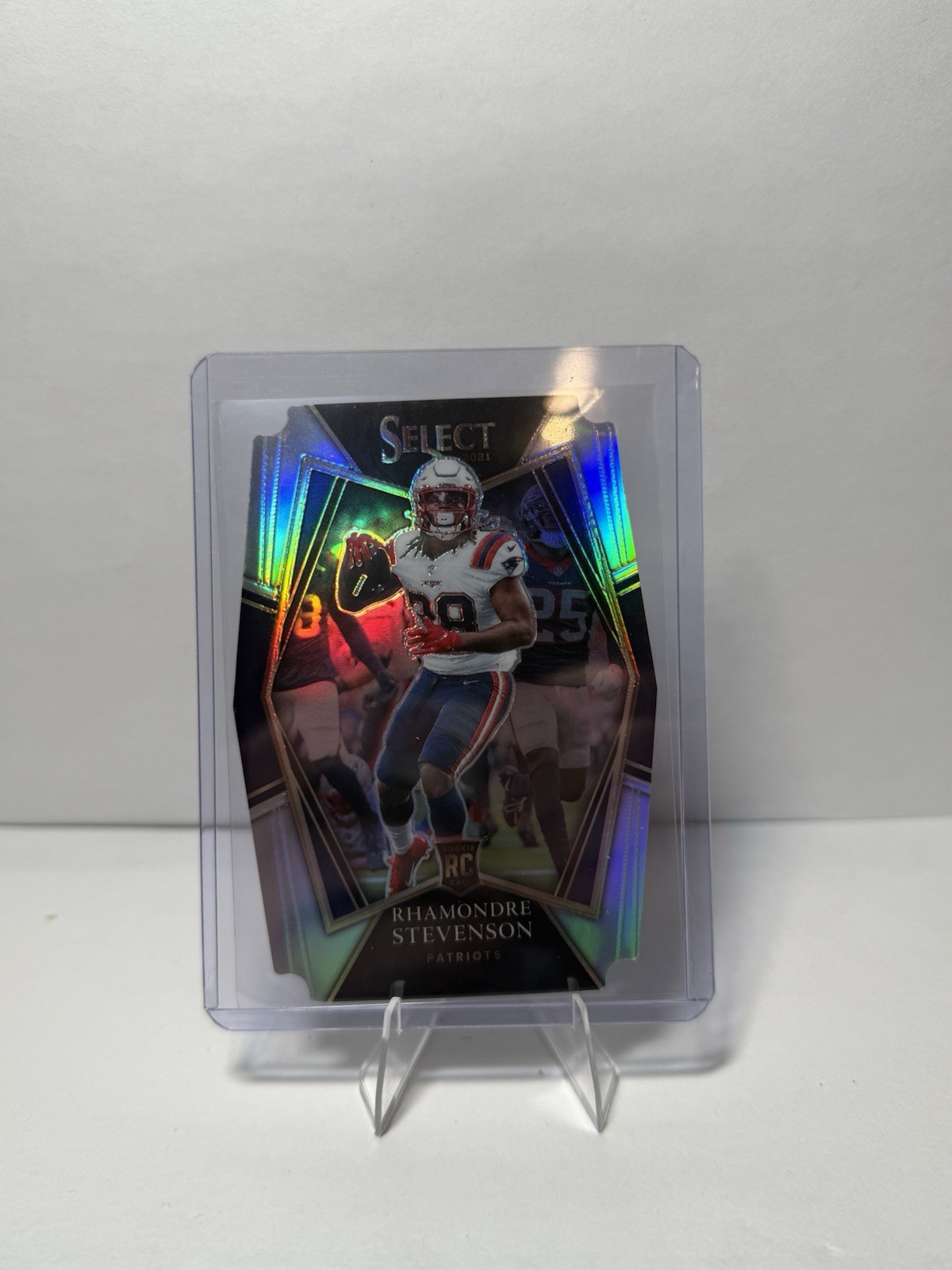 2021 Select Rhamondre Stevenson  Premier Level Silver Die-Cut Rookie #175