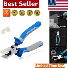 Professional Quality 8-Inch Glass Cutting Pliers with Curved Jaws Rubber Tips