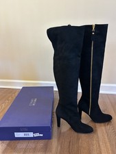 Stuart Weitzman Zipup Black Suede Over the Kn...