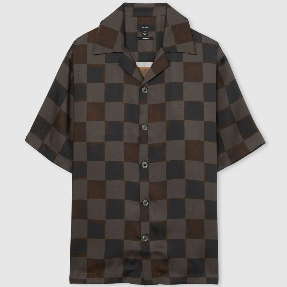 Camisa de campamento REISS NUEVA CON ETIQUETAS Reny Check talla L Foto 2 de 4