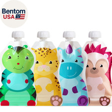 Reusable Baby Food Pouches BPA Free Refillable Toddler Squeeze Pouches for H