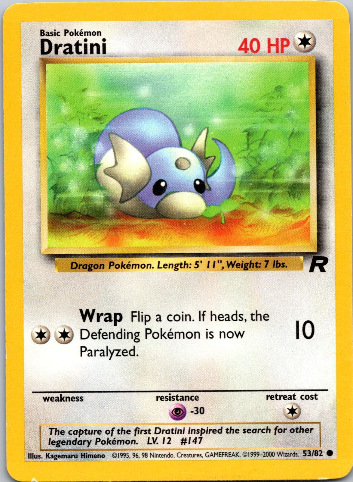 Dratini 53/82 Common Team Rocket Pokemon Unlimited Lightly Played