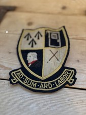 Vintage School Blazer Badge Crest Patch Latin Motto Ad Sum Ardor Labor 50’s 60’s