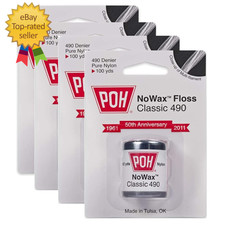 Dental Floss Unwaxed 100 Yard- 4 Pack Constructed of Nylon and Gathered