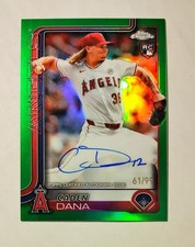 Caden Dana 2025 Topps Chrome RC AUTO GREEN REFRACTOR 61/99 Angels #RA-CAD Raw W6