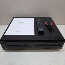 Sony CDP-CE525 CD Player 5 Disc Changer w/Remote Audio Cables Manual Tested