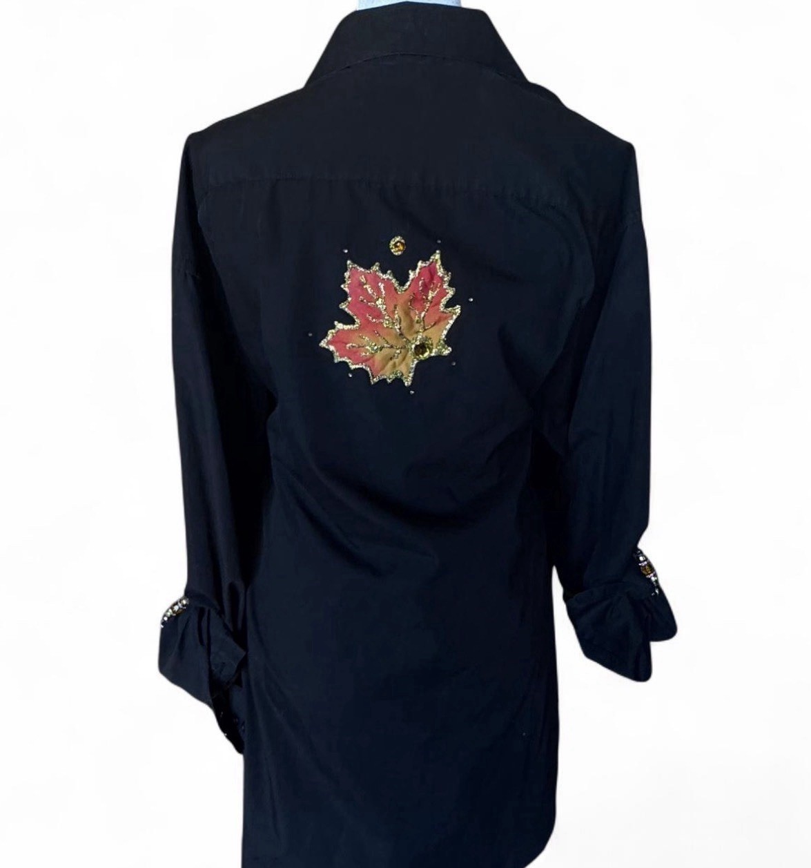 Black button up jacket with sequins and rhineston… - image 6