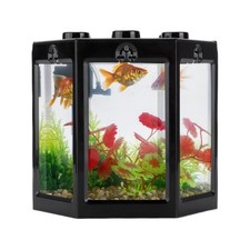 Zerodis Betta Aquarium Starter Kits, Small Aquarium Fish No Clean Corners Cryst