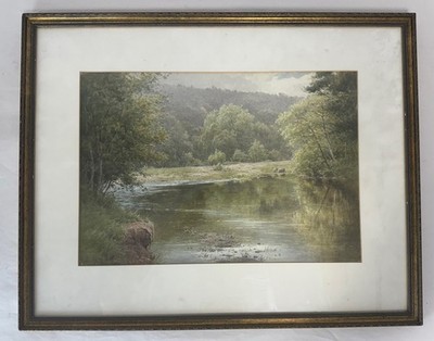 Charles Edward Brittan (1870-1949) Signiertes Original Aquarell Gemälde