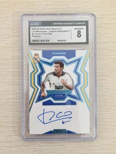 Luis Figo 25 Daka Real Madrid Legend On Card Auto  CGC 8 1/1 One of One Platium