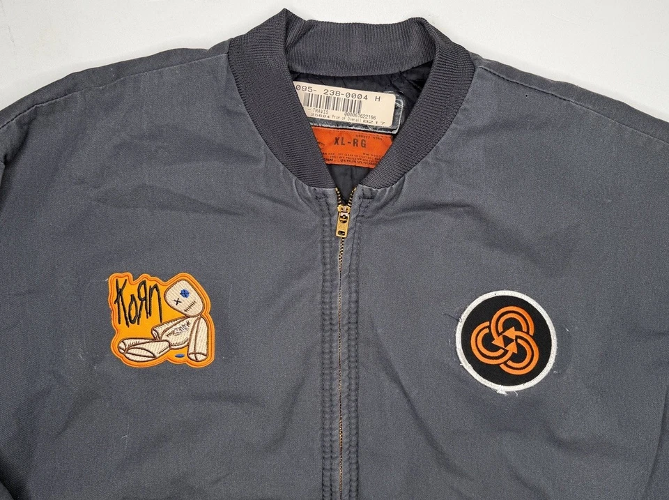 Chaqueta de Trabajo Mecánica Vintage Korn Band Parche Logo Gris | XL Foto 2 de 4